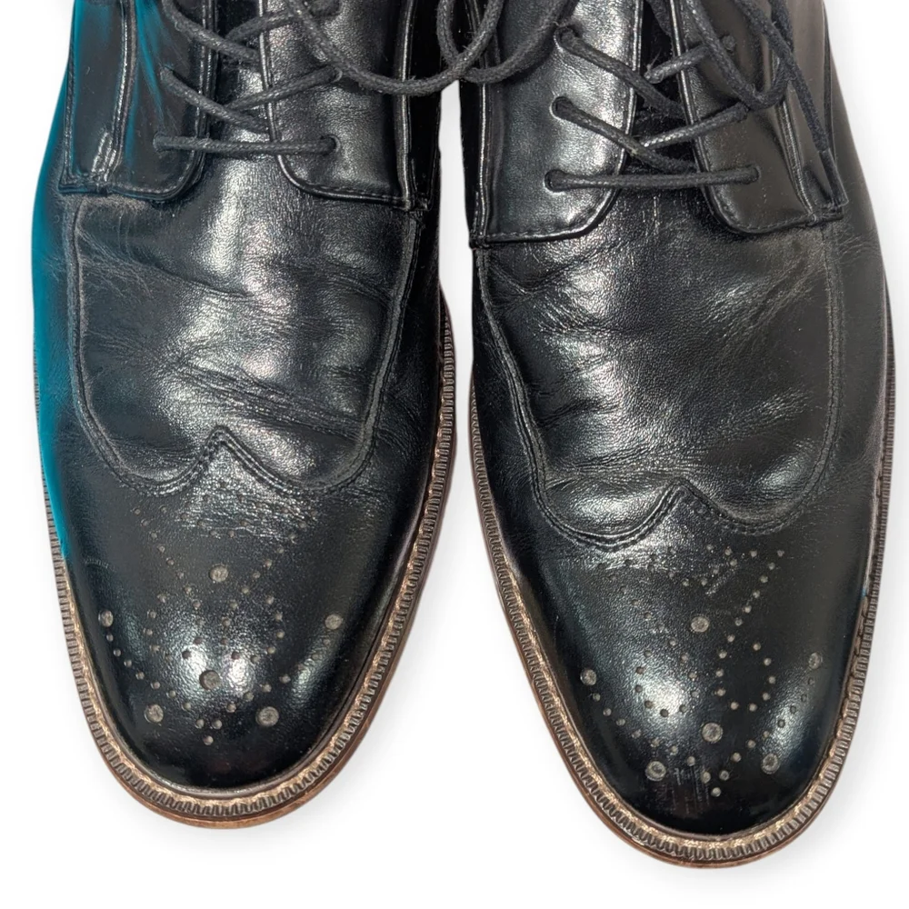 STACY ADAMS Men's Fletcher Wingtip Oxford Black Size 10.5 Formal Wedding Office